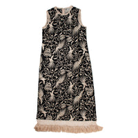Flor Studio Clementine Dress in Black Embroidered Linen