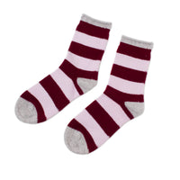 Hansel from Basel Wide Stripe Cashmere Crew in Orchid