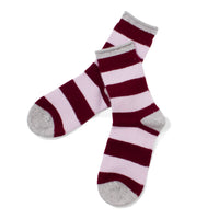 Hansel from Basel Wide Stripe Cashmere Crew in Orchid