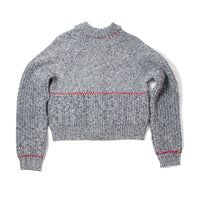 Henrik Vibskov Stitch Cardigan in Red Stitch Grey Melange