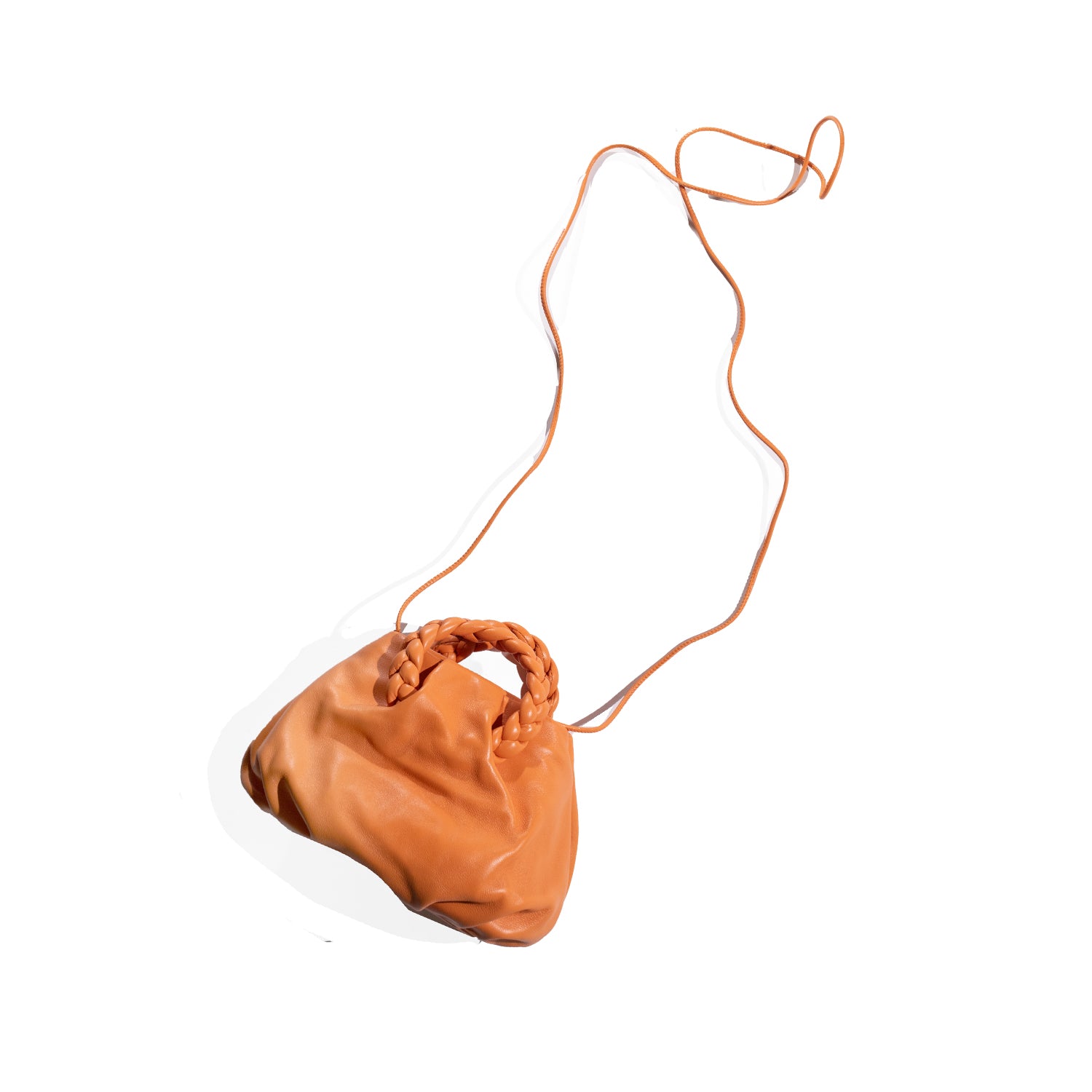 $376 Hereu Women's Yellow Bombon Leather Braided Top-Handle