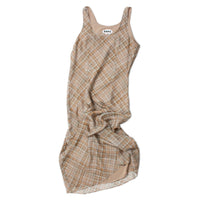 Hope Glass Dress in Painted Beige Check Silk