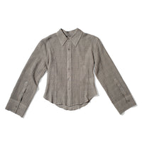 Hope Shape Shirt in Crinkled Grey Check