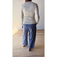 Apiece Apart Bari Crop Trouser in Chambray