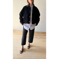Maria McManus Cropped A-Line Jacket in Navy