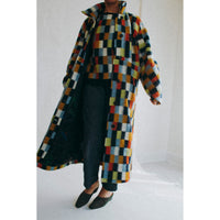 Henrik Vibskov Banana Coat in Brushed Squares