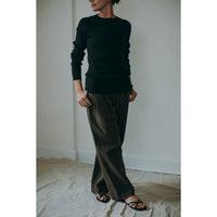 Ichi Antiquités Japan Wholegarment Rib Knit Pullover in Black