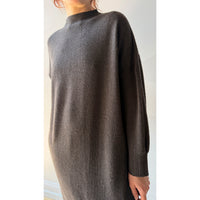 Pas de Calais Airy Merino Wool Patterned Panel Switch Dress in Khaki