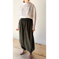 Black Crane Lantern Pants in Black
