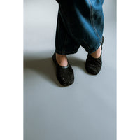 Le Monde Béryl Mica Flat in Black Crystals