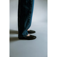 Le Monde Béryl Mica Flat in Black Crystals