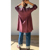 Carleen Smock Mini Dress in Mauve Microplaid