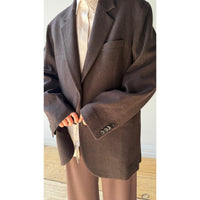 Sayaka Davis Two Button Blazer in Dark Brown