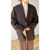 Sayaka Davis Two Button Blazer in Dark Brown