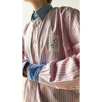 PROCHE x Cabine Floral Stamp Upcycled Shirt in Pink