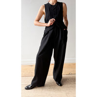 Pas de Calais Eco Wool Premium Tweed Vest in Black