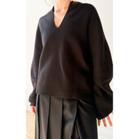 Lauren Manoogian Double Knit Split Neck in Black