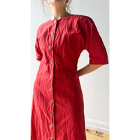Apiece Apart Noor Button-Front Maxi Dress in Riding Red