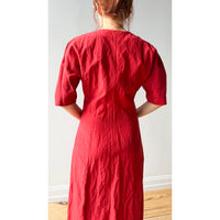 Apiece Apart Noor Button-Front Maxi Dress in Riding Red