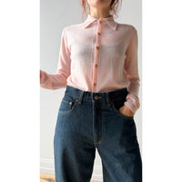 Auralee High Gauge Soft Cashmere Cardigan in Light Pink