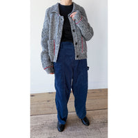 Henrik Vibskov Stitch Cardigan in Red Stitch Grey Melange
