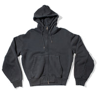 Hope Bubble Zip Hoodie in Washed Black