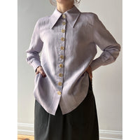 Caron Callahan Carissa Shirt in Lilac Silk Linen