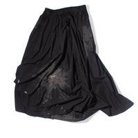 Pas de Calais Cotton Checkered Gathered Skirt in Black