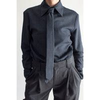 Kallmeyer Billie Tie Blouse in Heather Navy