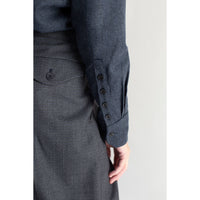 Kallmeyer Billie Tie Blouse in Heather Navy