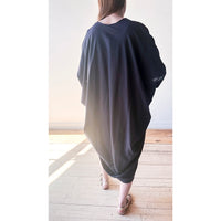 Black Crane Draped Dress in Faded Black