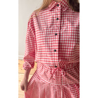 Kasmaria Oversized Big Pocket Shirt in Gingham Cotton Poplin