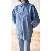 Sayaka Davis Crinkled Oversized Shirt in French Blue
