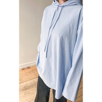 6397 Hooded Shirt in Blue Stripe