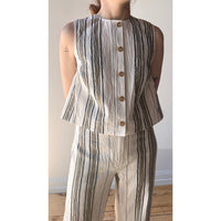 Apiece Apart Godet Tank in Affogato Stripe