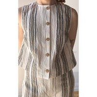 Apiece Apart Godet Tank in Affogato Stripe
