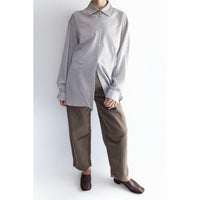 Kallmeyer Chloé Bib Button Down in Light Silver