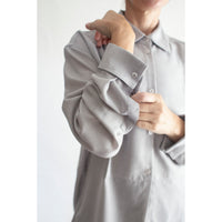 Kallmeyer Chloé Bib Button Down in Light Silver