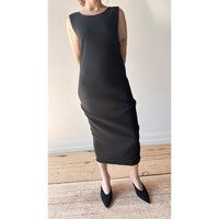 Lauren Manoogian Ruffle Rib Dress in Black
