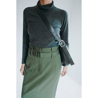 Evam Eva Cotton Cashmere Turtleneck in Charcoal