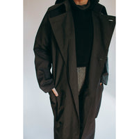 Grei Peaked Lapel Trench Coat in Charcoal