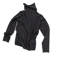 Evam Eva Cotton Cashmere Turtleneck in Charcoal