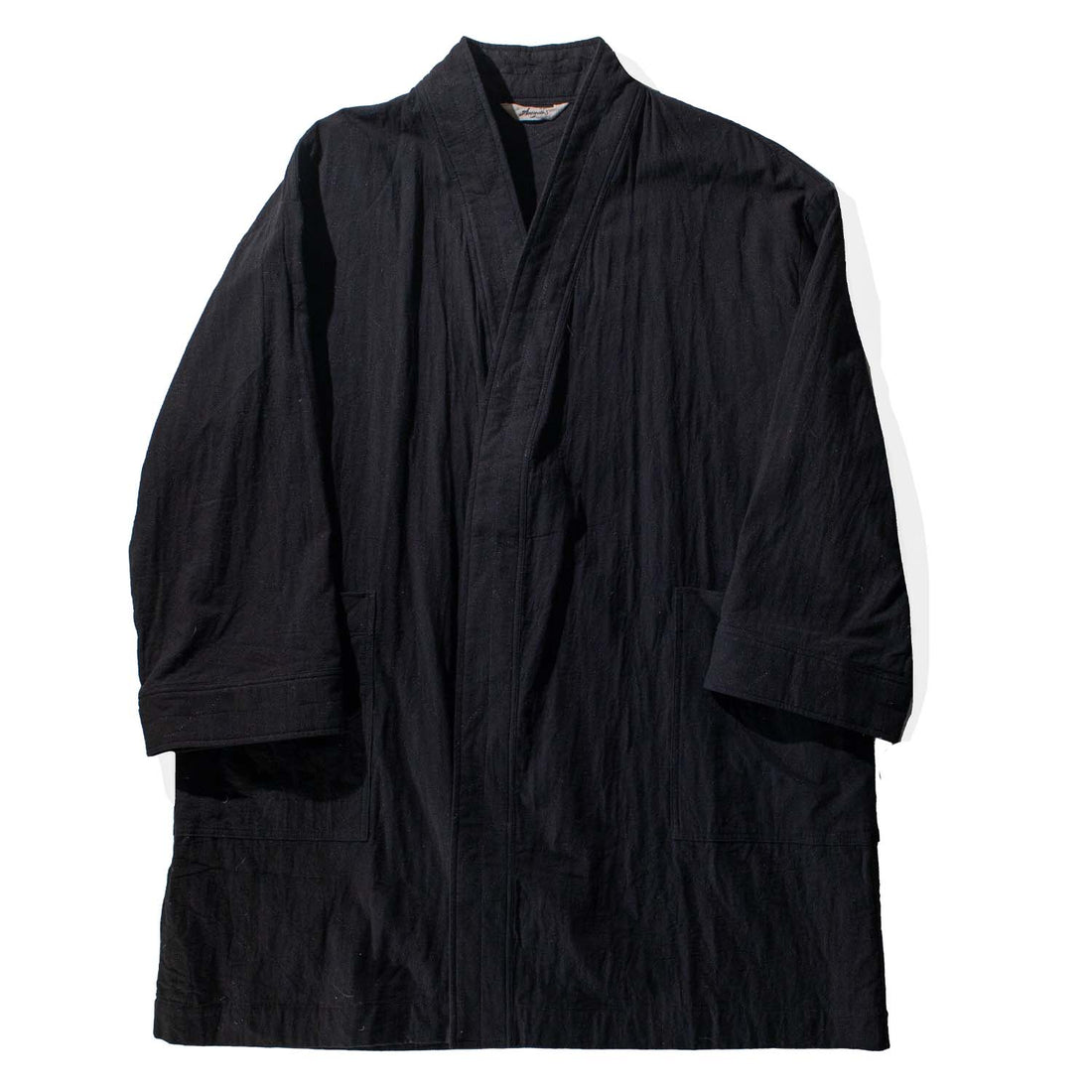 Ichi Antiquités Azumadaki Cotton Quilt Robe in Black