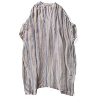 Ichi Antiquités Indigo Stripe Linen Dress