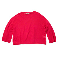 Ichi Antiquités Japan Whole Garment Pullover Knit in Red Cotton Linen