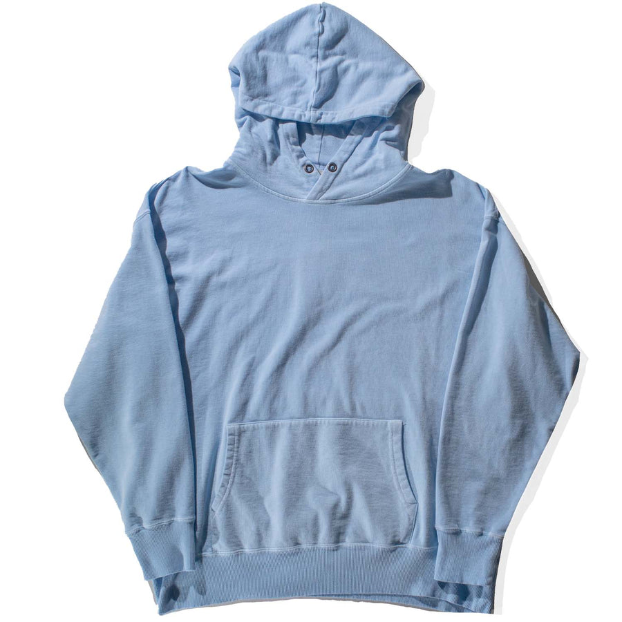 Ichi Antiquités Lightweight Pigment French Terry Hoodie in Light Blue