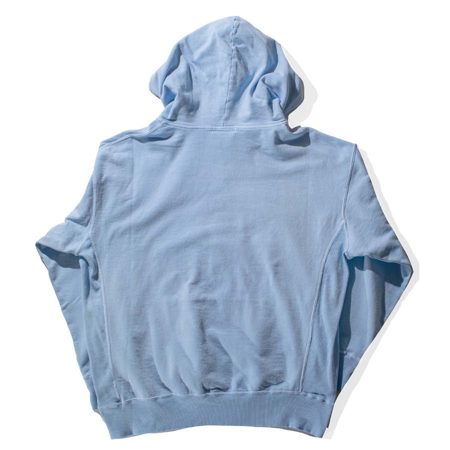 Ichi Antiquités Lightweight Pigment French Terry Hoodie in Light Blue
