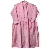 Ichi Antiquités Pigment Color Linen Dress in Pink