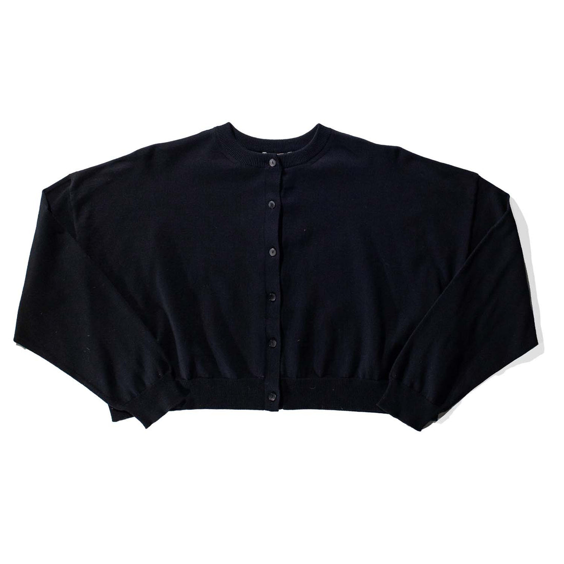 Ichi Antiquités Whole Garment Cropped Cardigan in Black