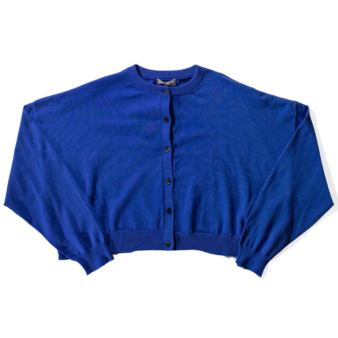 Ichi Antiquités Whole Garment Cropped Cardigan in Blue
